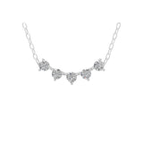 0.43Ct Round Cut Lab Grown Diamond Arc Pendant Necklace 14K Fine Gold