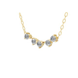 0.43Ct Round Cut Lab Grown Diamond Arc Pendant Necklace 14K Fine Gold
