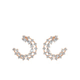 Lab Grown Pear Round Diamond Arc Hoop Earrings 14K Fine Gold 2.22Ct