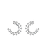 Lab Grown Pear Round Diamond Arc Hoop Earrings 14K Fine Gold 2.22Ct