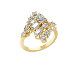 Lab Grown Multi Shape Diamond 1.92Ct Geometric Designer Ring 14K Gold