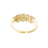 1.02Ct Lab Grown Pear Cut Diamond 14K Fine Gold Band Ring