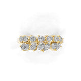 1.02Ct Lab Grown Pear Cut Diamond 14K Fine Gold Band Ring