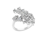 Lab Grown Multi Cut Diamond 1.71Ct Bypass Ring 14K Fine Gold