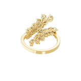 Lab Grown Multi Cut Diamond 1.71Ct Bypass Ring 14K Fine Gold