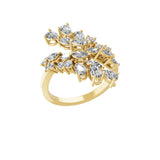 Lab Grown Multi Cut Diamond 1.71Ct Bypass Ring 14K Fine Gold
