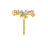 Lab Grown Multi Cut Diamond 1.71Ct Bypass Ring 14K Fine Gold