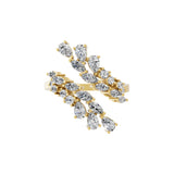 Lab Grown Multi Cut Diamond 1.71Ct Bypass Ring 14K Fine Gold