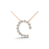 Lab Grown Round Cut Diamond Open Circle Pendant 14K Fine Gold Necklace 0.85Ct