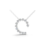 Lab Grown Round Cut Diamond Open Circle Pendant 14K Fine Gold Necklace 0.85Ct