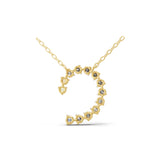 Lab Grown Round Cut Diamond Open Circle Pendant 14K Fine Gold Necklace 0.85Ct