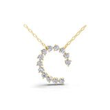 Lab Grown Round Cut Diamond Open Circle Pendant 14K Fine Gold Necklace 0.85Ct