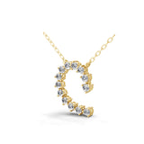Lab Grown Round Cut Diamond Open Circle Pendant 14K Fine Gold Necklace 0.85Ct
