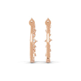 0.58Ct Lab Grown Round Octagon Diamond Hoop Earrings 14K Fine Gold
