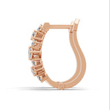 0.58Ct Lab Grown Round Octagon Diamond Hoop Earrings 14K Fine Gold