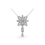 14K Fine Gold Multi Shape 3.95Ct Lab Grown Diamond Snowflake Pendant Necklace
