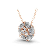3.20Ct Lab Grown Pear Round Diamond Swirl Pendant 14K Fine Gold Necklace