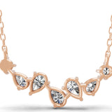 Lab Grown Diamond 2.56Ct Round Pear Cut 14K Fine Gold Chain Necklace