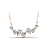 Lab Grown Diamond 2.56Ct Round Pear Cut 14K Fine Gold Chain Necklace