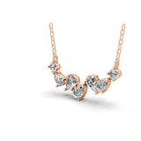 Lab Grown Diamond 2.56Ct Round Pear Cut 14K Fine Gold Chain Necklace