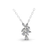 0.60Ct Lab Grown Pear Marquise Diamond Leaf Cluster Pendant 14K Fine Gold Necklace