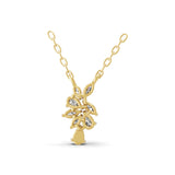 0.60Ct Lab Grown Pear Marquise Diamond Leaf Cluster Pendant 14K Fine Gold Necklace