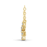 0.60Ct Lab Grown Pear Marquise Diamond Leaf Cluster Pendant 14K Fine Gold Necklace