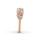 Round Marquise Lab Grown Diamond 1.49Ct Engagement Band Ring 14K Fine Gold