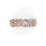 Round Marquise Lab Grown Diamond 1.49Ct Engagement Band Ring 14K Fine Gold