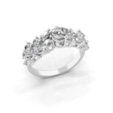 Round Marquise Lab Grown Diamond 1.49Ct Engagement Band Ring 14K Fine Gold
