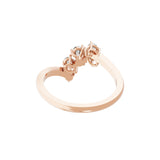 Pear Cut Lab Grown Diamond 0.63Ct 14K Fine Gold Band Ring