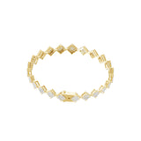 Lab Grown Diamond Baguette Round Cut Tennis Bracelet 14K Fine Gold 3.73Ct