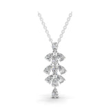 2.75Ct Leaf Cluster Pendant Pear Cut Lab Grown Diamond Necklace 14K Fine Gold
