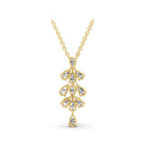 2.75Ct Leaf Cluster Pendant Pear Cut Lab Grown Diamond Necklace 14K Fine Gold