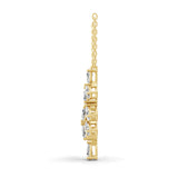 2.75Ct Leaf Cluster Pendant Pear Cut Lab Grown Diamond Necklace 14K Fine Gold