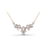 1.90Ct 14K Fine Gold Multi Lab Grown Diamond Chain Necklace