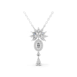 Lab Grown Multi Cut Diamond 2.22Ct 14K Fine Gold Charm Pendant Necklace