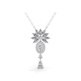 Lab Grown Multi Cut Diamond 2.22Ct 14K Fine Gold Charm Pendant Necklace