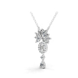 Lab Grown Multi Cut Diamond 2.22Ct 14K Fine Gold Charm Pendant Necklace