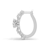 Pear Cut 14K Fine Gold Lab Grown Diamond Floral Hoop Earrings 2.51Ct