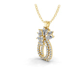 Round Marquise Lab Grown Diamond 14K Gold Designer Pendant Necklace 1.96Ct