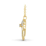 Round Marquise Lab Grown Diamond 14K Gold Designer Pendant Necklace 1.96Ct