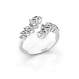 0.63Ct Marquise Baguette Lab Grown Diamond Bypass Ring 14K Fine Gold