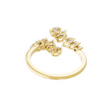 0.63Ct Marquise Baguette Lab Grown Diamond Bypass Ring 14K Fine Gold
