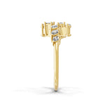 0.63Ct Marquise Baguette Lab Grown Diamond Bypass Ring 14K Fine Gold