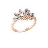 1.16Ct Marquise Octagon Lab Grown Diamond Cluster Ring 14K Gold
