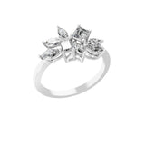 1.16Ct Marquise Octagon Lab Grown Diamond Cluster Ring 14K Gold