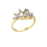 1.16Ct Marquise Octagon Lab Grown Diamond Cluster Ring 14K Gold