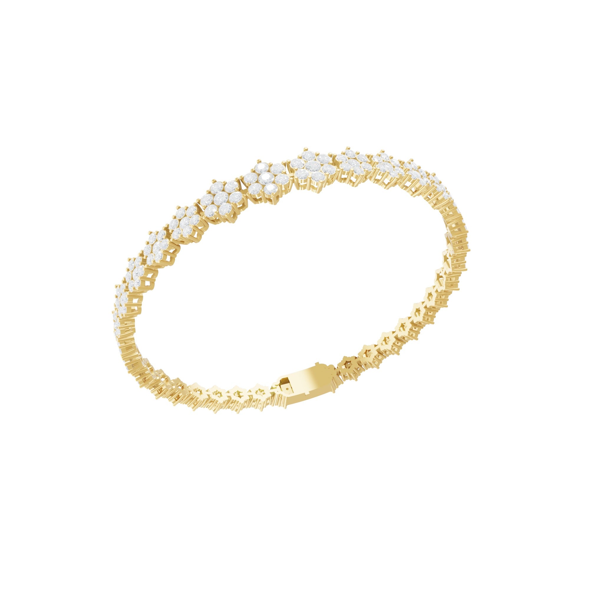 4.97Ct Lab Grown Round Diamond Tennis 14K Fine Gold Bracelet