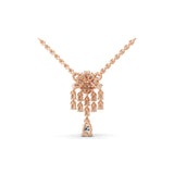 14K Fine Gold Pear Round Lab Grown Diamond Panganiban Pendant Necklace 0.83Ct